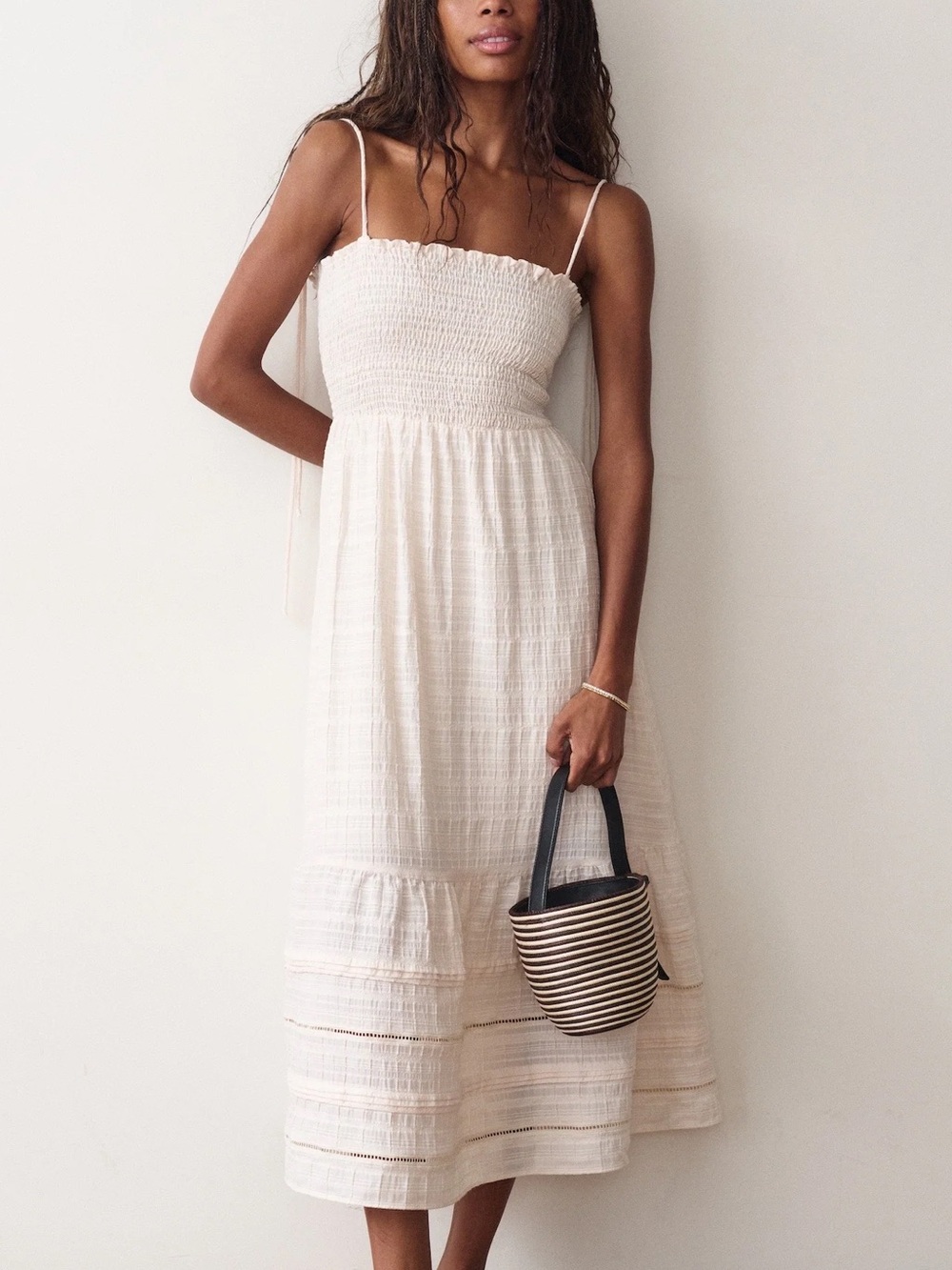 Marine Layer Mirasol Maxi Dress Extra Small Antique White XS NEW WITH TAGS NWT
